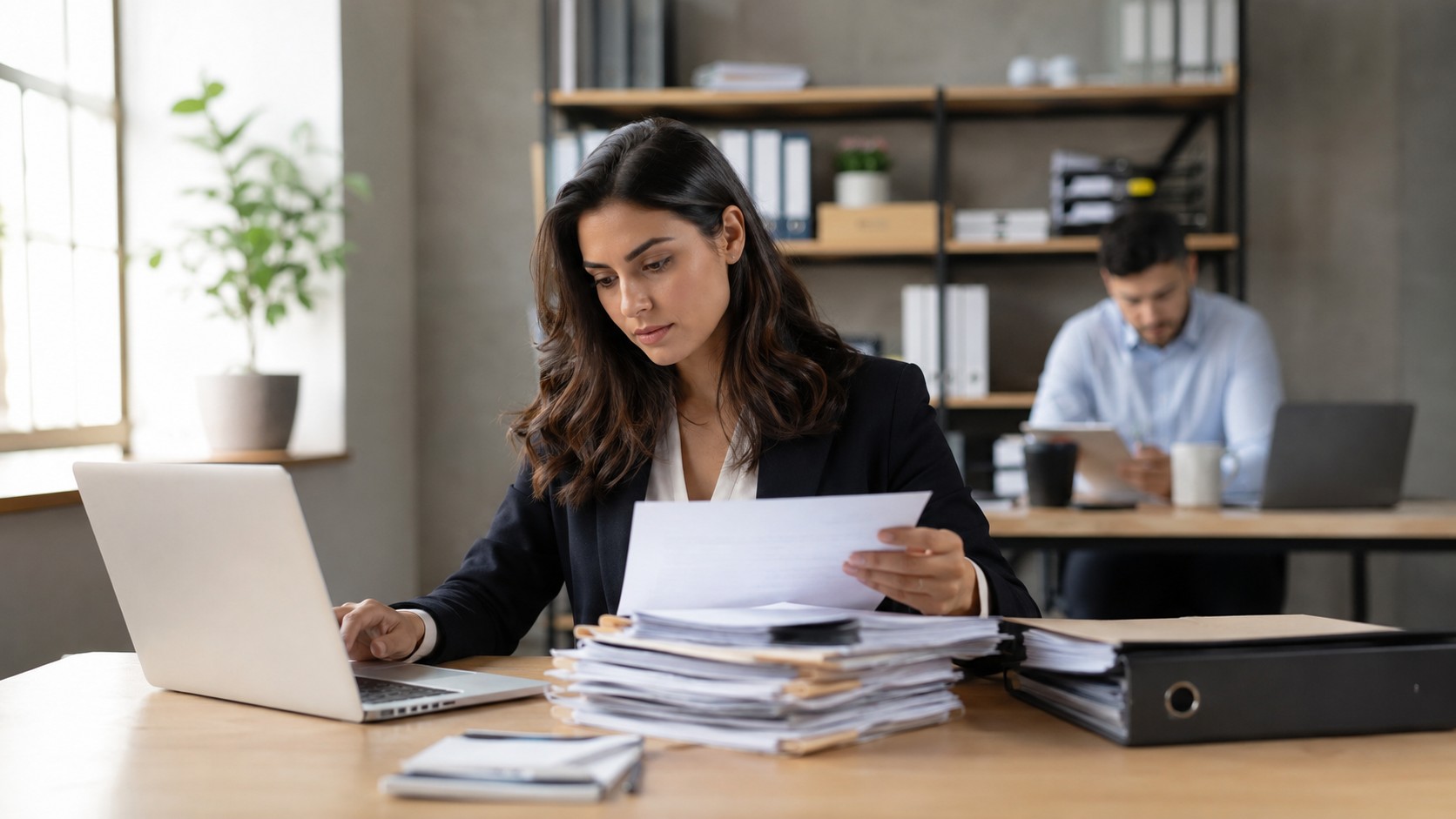 Professionnels belges travaillant sur des documents budgétaires